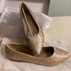 Dream Paris gold glitter flats size 11 new